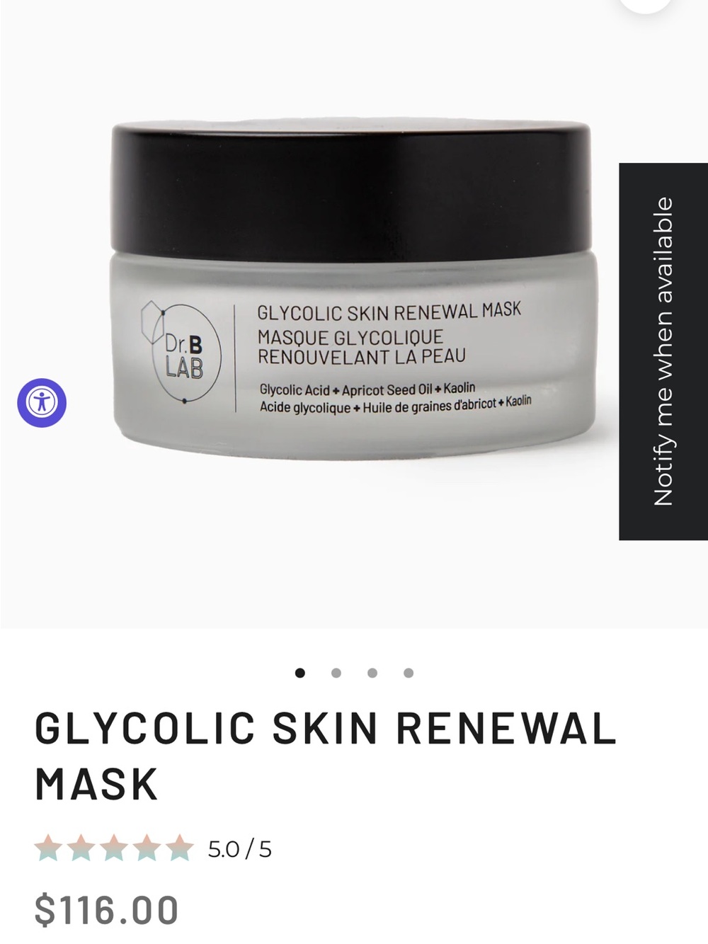 Dr. BRANDT Dr. B LAB GLYCOLIC SKIN RENEWAL MASK, NIB